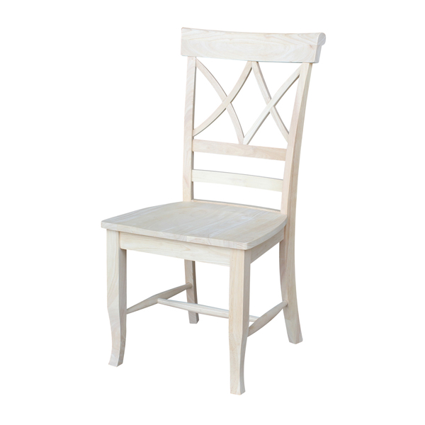 International Concepts Set of 2 Lacy Dining Chairs, Unfinished C-43P